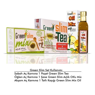 Green Slim Mix Çay-Toz-Yağ 3'lü Zayıflama1 Destek Set Açlık Otlu Set1